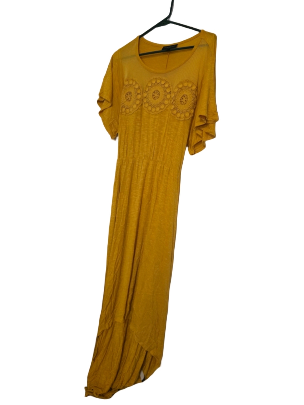 Lane Bryant Women's Yellow High Low Dress 18/20 plus-size floral cottagecore